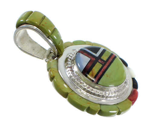 Southwest Silver Multicolor Slide Pendant Jewelry VX55785